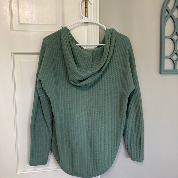 Green Knit Hoodie Sweater - Picture 4 of 5